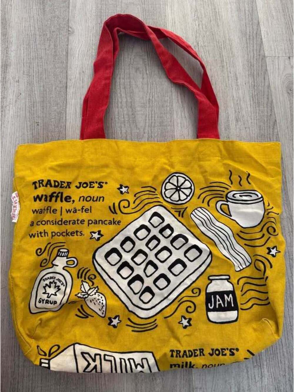 Trader Joe's Waffle Breakfast Canvas Tote Bag
